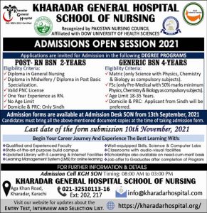 Kharadar General Hospital School of Nursing Karachi Admission 12 9 21