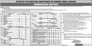 directorate of nursing karachi admission 11 11 21