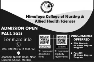 himalaya college of nursing allied health sciences mardan admission 26 10 21