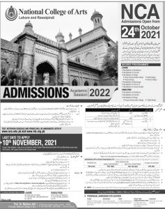 national college of arts lahore admission 24 10 21