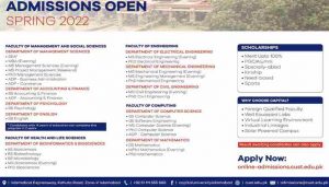 capital university of science technology islmabad admission 28 11 21
