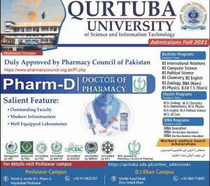 qurtuba university of science information technology peshawar admission 5 12 21