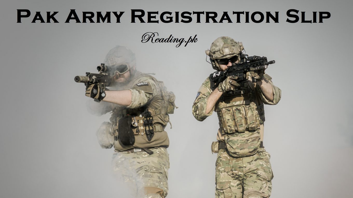 Pak Army Registration Slip 2024 Initial/Physical Test Date
