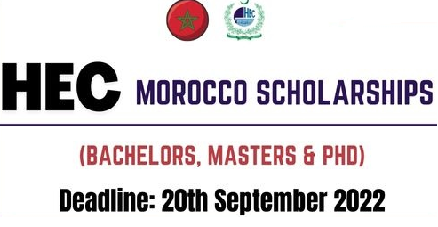 HEC Moroccan Govt BS, MS and Ph.D. Scholarship 2023