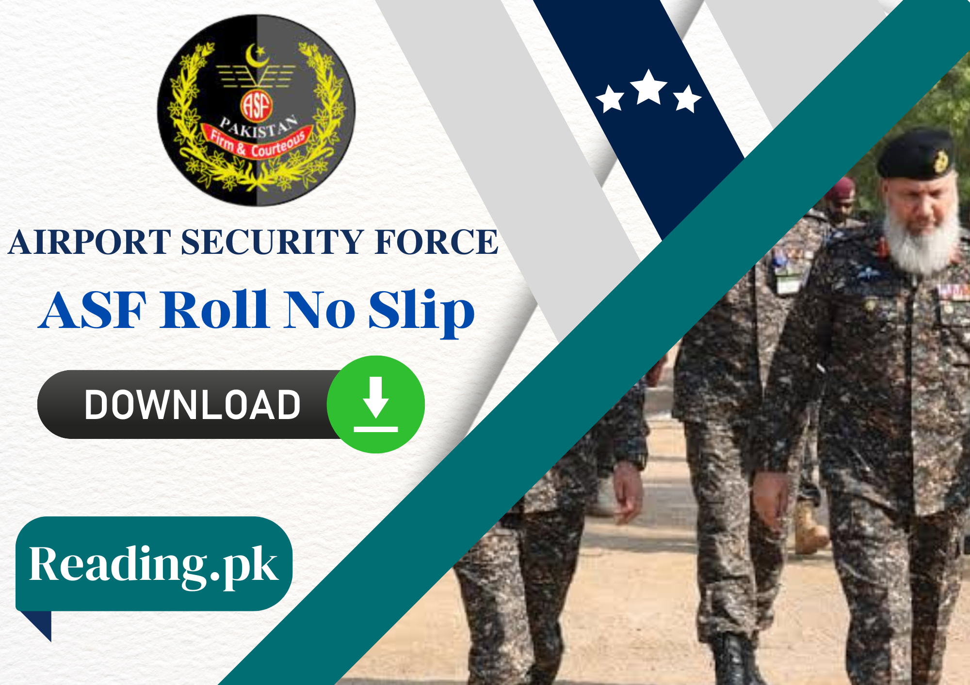 ASF Roll No Slip 2024 Download Test Slip | www.asf.gov.pk