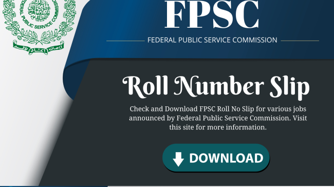 FPSC Roll No Slip 2024 Download by CNIC | www.fpsc.gov.pk
