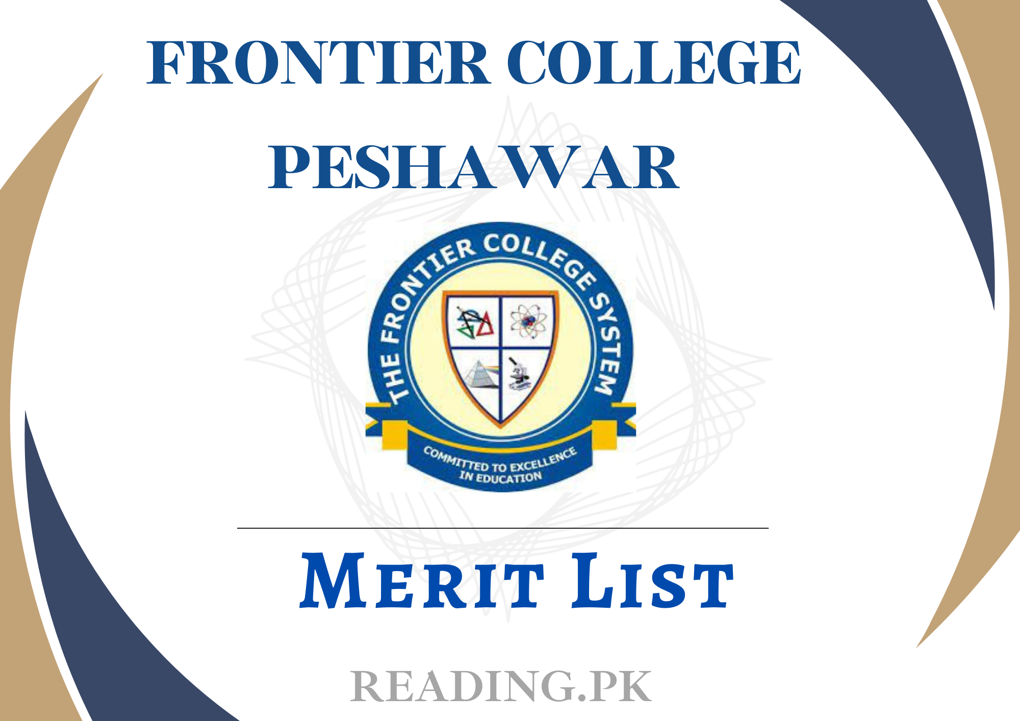 Frontier College Peshawar Merit List 2023 Check Online