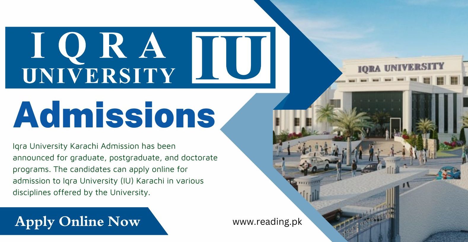 Iqra University Karachi Admission 2023 | Apply Online
