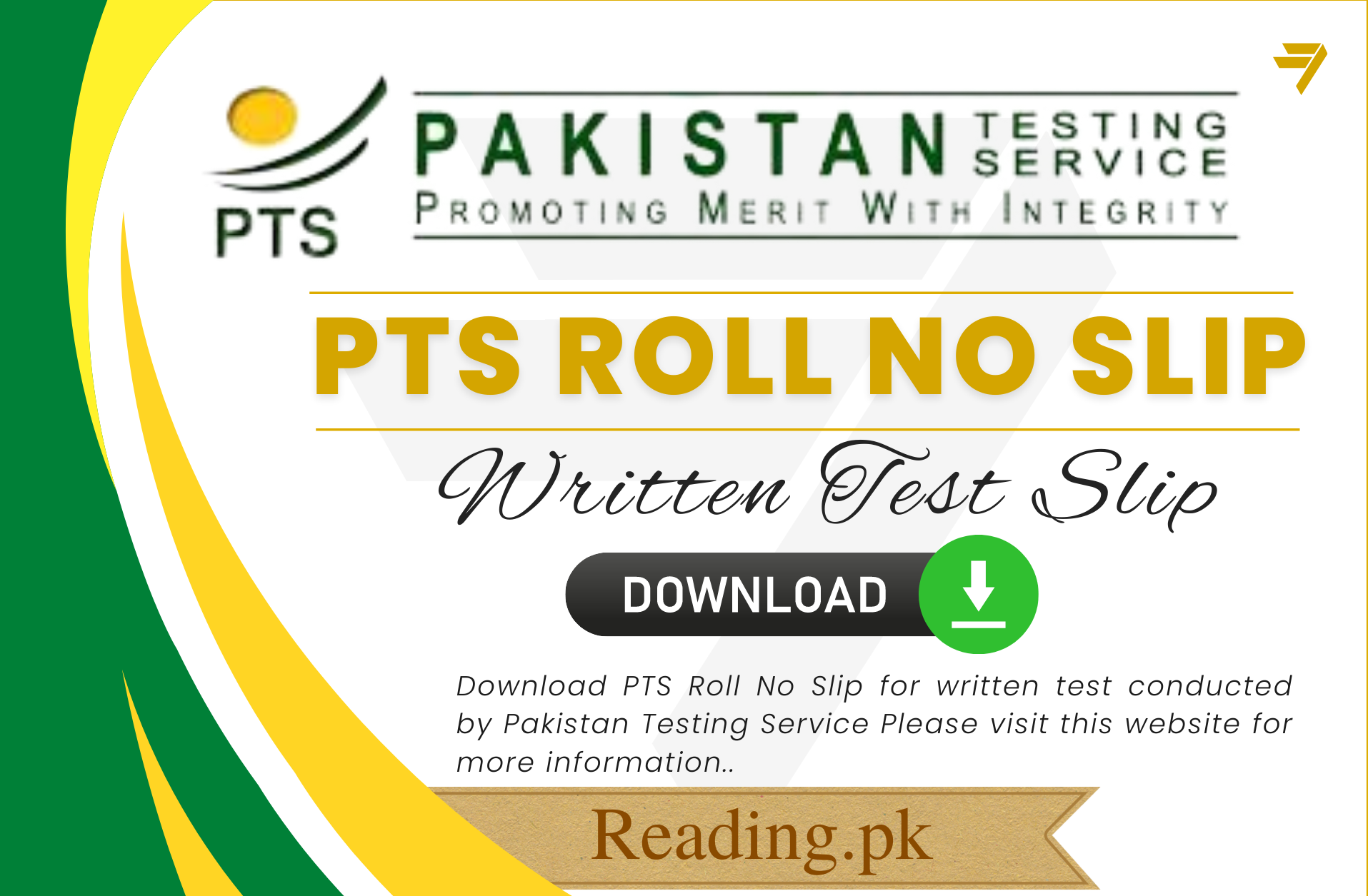 PTS Roll No Slip 2024 by CNIC/Name | www.pts.org.pk