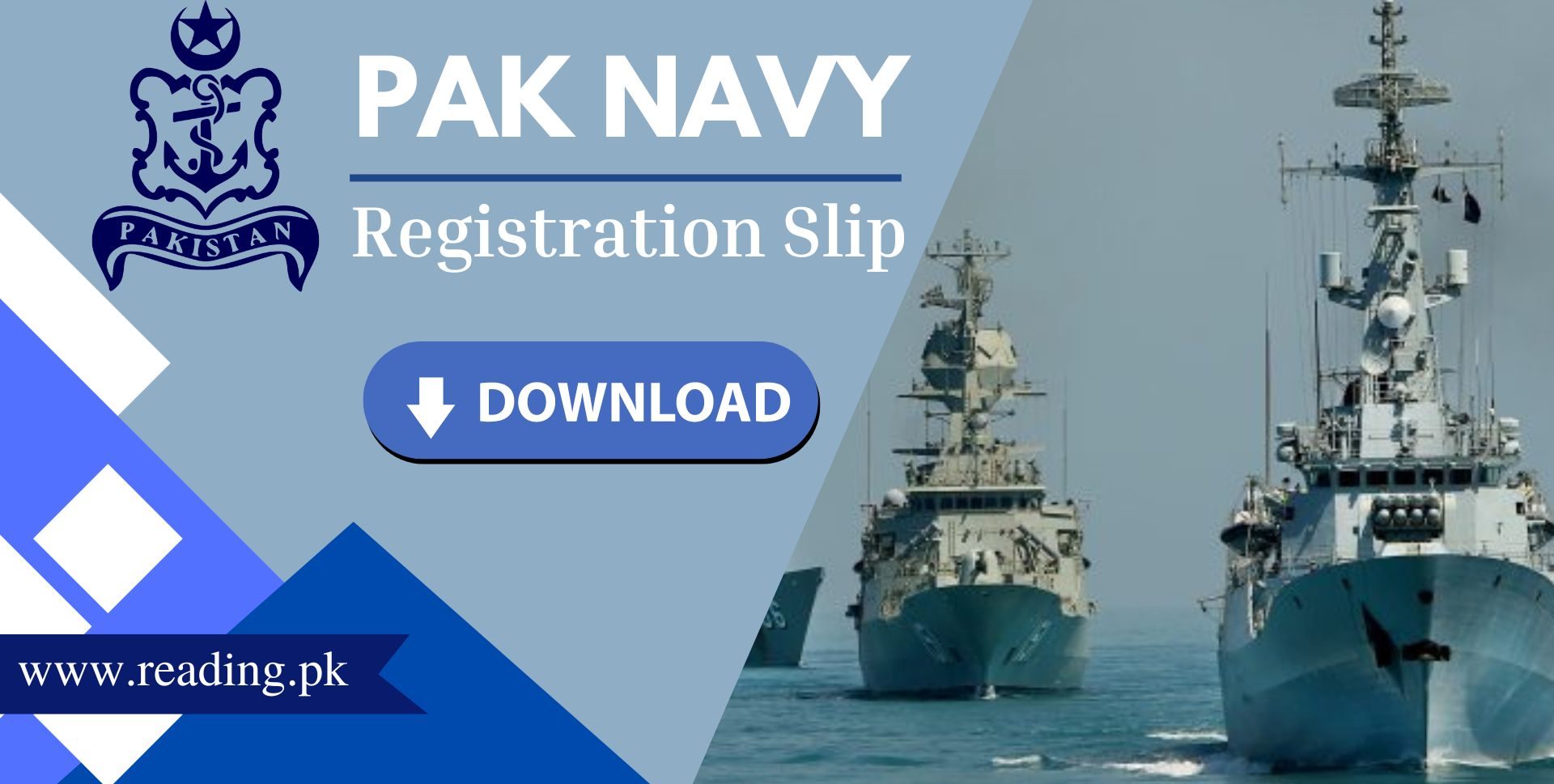 Pak Navy Registration Slip 2024 Www.joinpaknavy.gov.pk