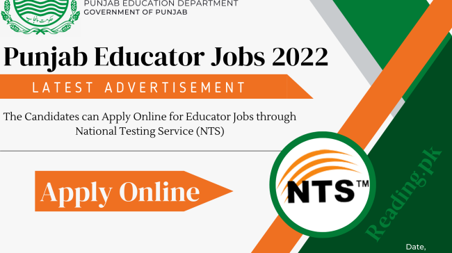 Punjab Educators NTS Jobs 2023 New Advertisement | Apply Now