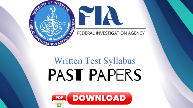 FIA Past Papers Download | Written Test Syllabus and Books