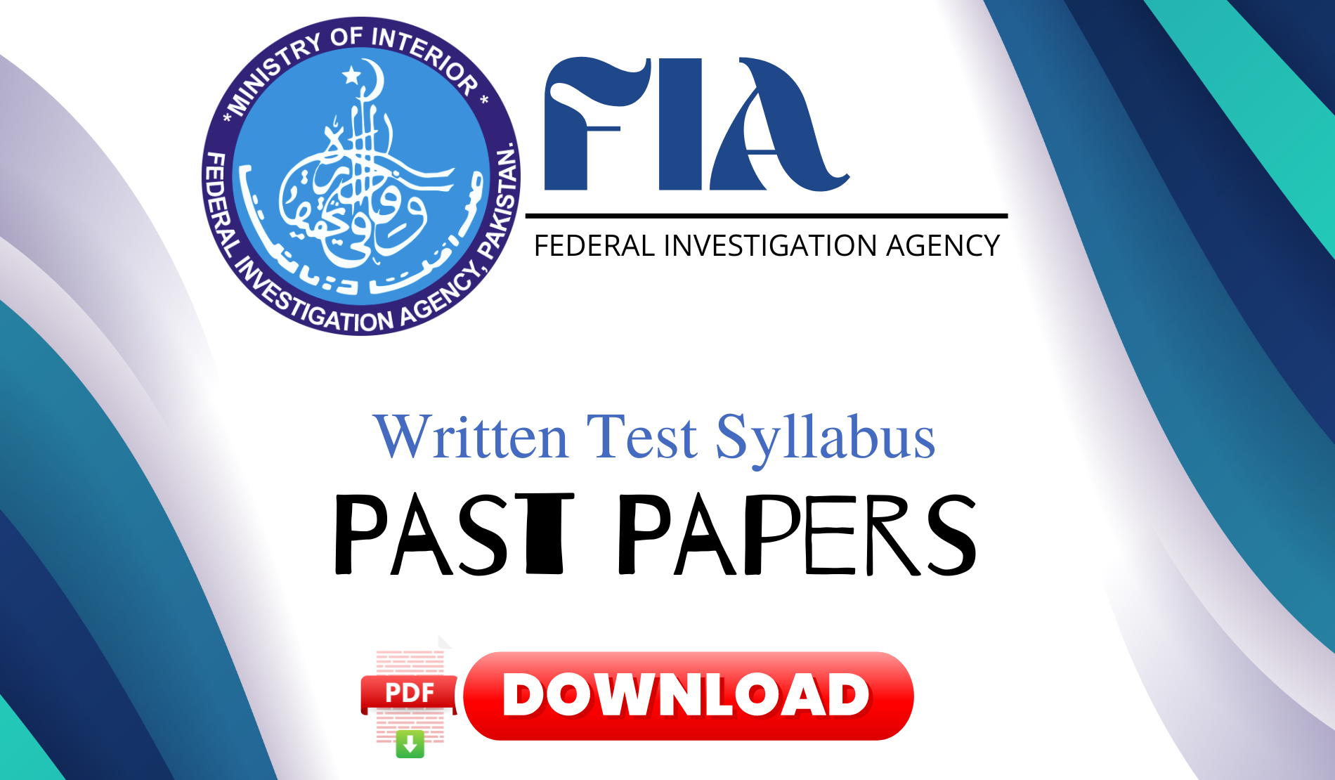 FIA Past Papers Books and Written Test Syllabus download