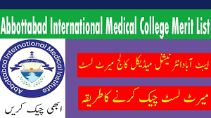 Abbottabad International Medical College Merit List 2024 Check Online
