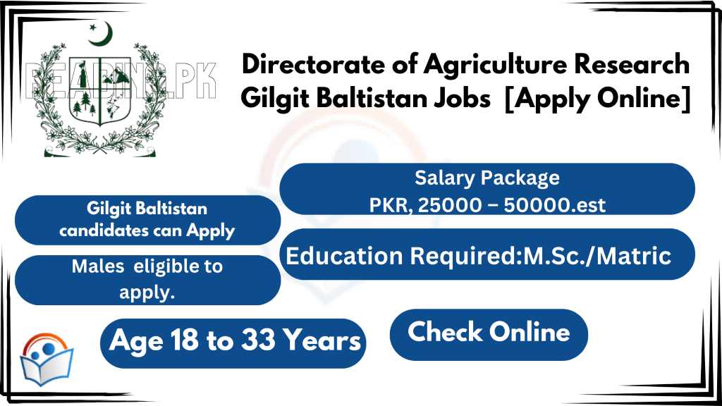Directorate of Agriculture Research Gilgit Baltistan Jobs 